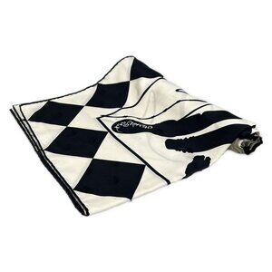 Hermes Scarf Carre 140 White Dark Navy Fouets Et Badines X Dark